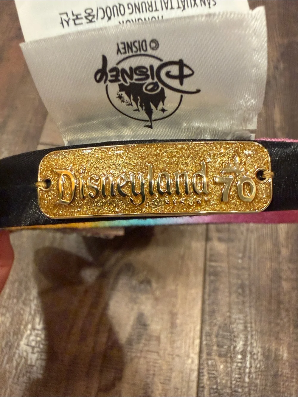 Disney Gem Minnie Sequin Ear Headband - Black, Disneyland 70th anniversary